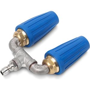Dual Turbo Nozzle for Pressure Washer, 360 Rotating Twin Turbo Nozzle, 1/4" Quick Connect, 2.5 Orifice, 46 GPM, 4000 PSI
