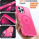 2 x for iPhone 13 pro Phone Case, Compatible with Magnetic, Military Grade Drop Protection Translucent Matte Shockproof Anti-Scratch/Anti-Fingerprint Case for iPhone 13 pro (neon Pink)