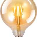 BoostArea LED Bulbs 60 Watt Equivalent, 2 Pack 6W G125 Led Globe Bulbs, Antique Vintage Light Bulbs Amber, E26 LED Edison Light Bulb, 2700K 800LM Warm White, E26 Standard Base, Non-Dimmable