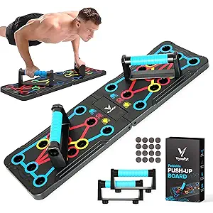 Push Up Board 9 in 1 Home Workout Equipment Multi-Functional Pushup Bar System Fitness Floor Chest Muscle Exercise Professional Equipment Burn Fat Strength Training Arm