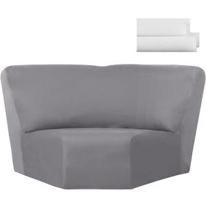 Weysat Corner Sofa Cover Stretch Corner Couch Cover Furniture Protector for Living Room Sectional Recliner Sofa Slipcover Reclining L Shape Couch Additional Seat(Light Gray,Milk Silk)