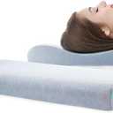 6CM Ultra Thin Contour Memory Foam Pillow, Thin Pillow for Stomach and Back Sleepers Slim, Low Profile Slim Bed Pillow for Sleeping and Neck Support with Washable Pillow Case (Long:20*13.7*(1.96 - 2.36))