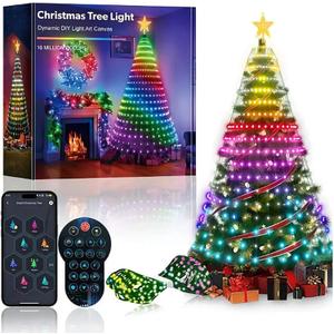 Led Christmas Tree Lights,DIY Ambient Lights,18 Lights Modes,with Timer& Memory Function,Mobile App Control,Easy to Install,1.8m/2.1m,256/280 Lights,Christmas Decorations 2.1M