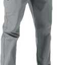 FREE SOLDIER Men's Outdoor Softshell Fleece Lined Cargo Pants Snow Ski Hiking Pants with Belt (32W x 30L, Glacier Gray)