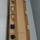 Ivilon Drapery Treatment Window Curtain Rod - Square Design 1 1/8 Rod. 48 to 86 Inch. Black