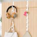 Over The Door Hooks, Metal Door Hooks for Hanging,Door Purse Organizer for Door Coat Hanger, Back of Shower for Hanging Towel Rack Clothes, Hat, Bathroom Bathroom Dorm Bedroom Closet (White-2Packs)