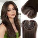 Isaic Hair Toppers for Women 24 Inch Synthetic Hair Topper with 360 Clips In and Adjustable Band, Layered Design Adds Natural Volume for Thinning Hair (Chocolate Brown with Dark Brown)