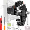 Golf Grip Kit for Regripping Golf Clubs - Include Portable Table Vise Rubber Clamp, 15 Tapes Strips, Golf Grip Removal Tool with Solvent