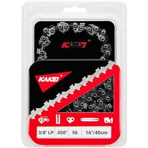 KAKEI 16 Inch Chainsaw Chain 3/8" LP Pitch .050/1.3mm" Gauge 56 Drive Links Fits Craftsman, Poulan, Ryobi, Echo, Greenworks and More- S56 (1 Chain)