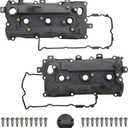 MITZONE Engine Valve Cover Kit Left & Right with Gasket & Bolts Compatible with 2009-2014 Nissan Murano Quest 3.5L Replace# 13264-JP01A 13264-JP01B
