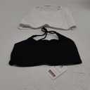 SUUKSESS Women 2 Piece Open Back Sports Bra Pack Strappy Workout Gym Yoga Crops (Medium, #1 Pack (White & Black))