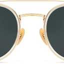 Retro Round Sunglasses for Women Men Double Bridge UV400 Protection