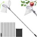 Fruit Picker Pole,13FT Fruit Picker Tool Fruit Catcher for Trees, Adjustable Angle Fruit Picking with Basket Head for Lemon Apple Mango Orange (15.7“)