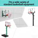18 Inch Basketball Rim Replacement with Net, Universal Basketball Hoop Rim with Mounting Straps, Indoor Outdoor Basketball Rim for Most Backboard, Tree-Mountable Basketball Hoop Replacement