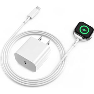 for Apple Watch Charger Fast Charging, 3.3FT Magnetic Charging Cable with USB C Wall Charger Compatible with iWatch Series Ultra/SE/11/10/9/8/7/6/5/4/3/2/1 (White)