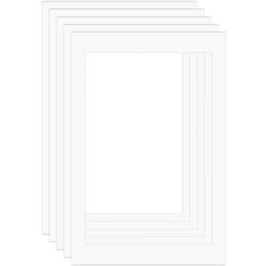 ZBEIVAN 24x36 White Picture Mats for 20x30 Pictures with Core Bevel Cut Frame Mattes - Pack of 5