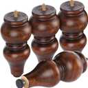 Wood Furniture Legs 8 inch - Sofa Legs Set of 4 Replacement Couch Legs - Round Furniture Feet Replacement for Legs for Furniture - Sofa Legs, Chair, Dresser, Ottoman, Coffee Table, Cabinet, Etc. 8 inch, Brown