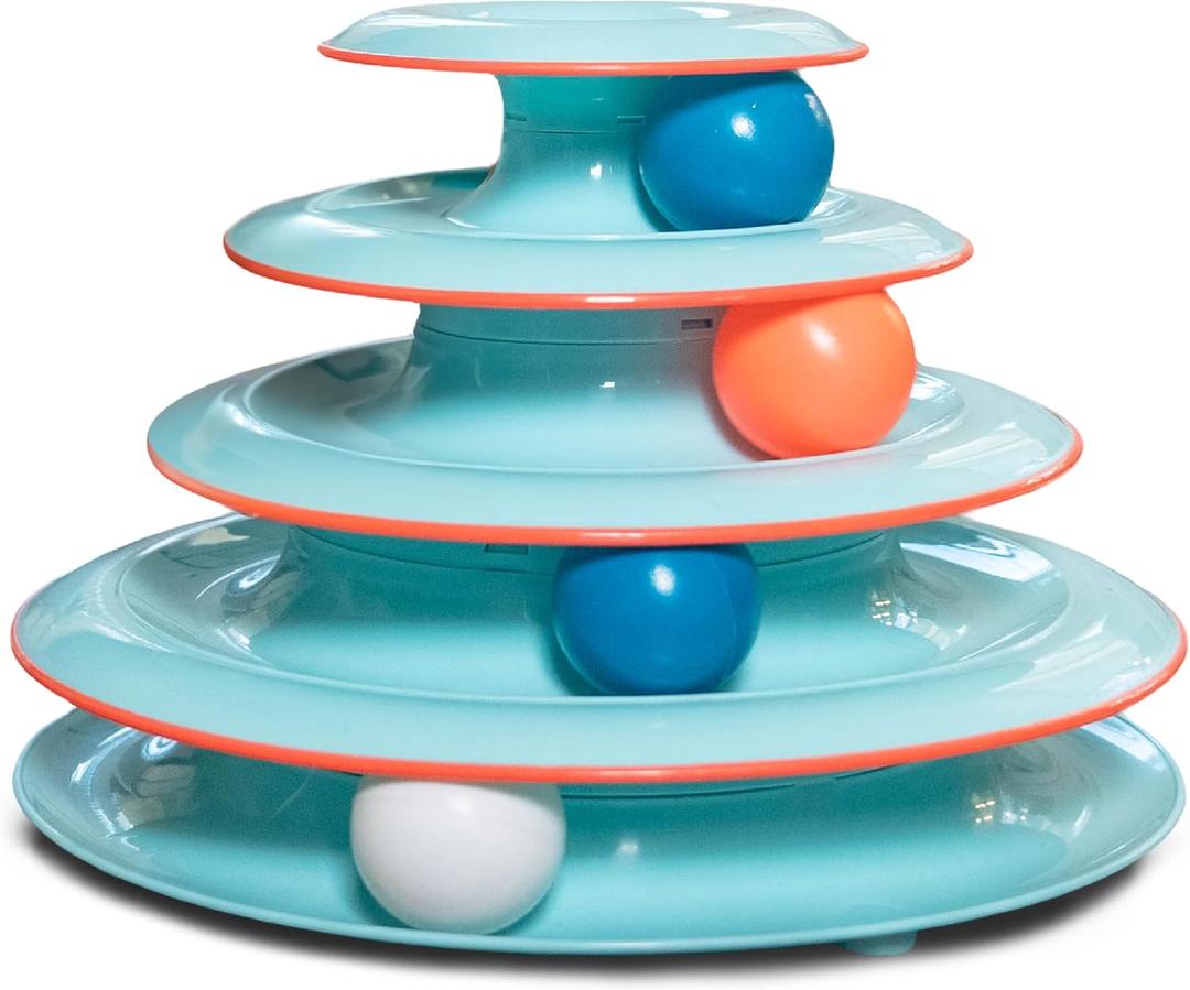 Petstages Chase Meowtain Interactive 4-Tier Cat Track Toy (One-Size)