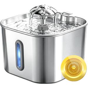 Wonder Creature Cat Water Fountain Stainless Steel, 74oz/2.2L Ultra-Quiet Cat Drinking Fountain, Easy to Clean, Indoor Water Dountain for Cats, Kittens, Small Dogs