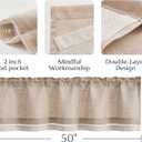 jinchan Linen Farmhouse Valances for Living Room Windows 16 Inch Slubbed Crossed Double Layer Window Valances Light Filtering Rustic Country Overlay Rod Pocket 2 Panels Blush Beige