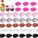 48 Pcs Plastic Mini Cowboy Hat, Tiny Western Cowboy Cowgirl Hats for Party Accessories,Miniature Cute Crafts Hat for Dollhouse Decorations (6 Colors)