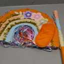 WERNNSAI Foldable Rainbow Pinata - Rainbow Pull String Pinata with Blindfold and Bat for Bundle Piata Boho Theme Birthday Baby Shower Party Decoration Carnival Party Games Supplies 16.4" x 12.3"