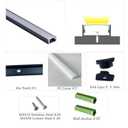 THMOOTHER 10-Pack 3.28FT Pre-Drilled Countersunk Hole LED Strip U Channel Diffuser, Matte Black Flush Mounted Under Cabinet Tape Light Aluminum Low Profile with Milky Cover (10, 3.28FT)