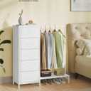 SONGMICS Dresser with Hanging Rod, 5 Fabric Drawers, Bottom Shelf, 11.8"D x 37.9"W x 46.3"H