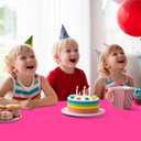 3 Pack Plastic Table Cloth Round 84 inch Plastic Tablecloth Disposable Round Cover Leakproof for Parties, Picnic, Camping, Birthday, Weeding Fushcia