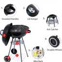 Charcoal Grill 18 inch Barbecue Grill with Waterproof Grill Cover for Outdoor Courtyard Picnic Camping Tailgating BBQ Kettle