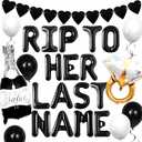 LaVenty Rip To Her Last Name Decoration Rip Single Life Bachelorette Party Decoration Gothic Bachelorette Party Decorations Engagement Wedding Party
