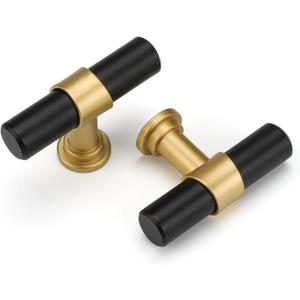 goldenwarm 10 Pack Black and Gold Cabinet Knobs Kitchen Cabinet Knobs for Dresser Drawers Black and Gold Cabinet Pulls Modern Hardware for Cupboard Bathroom,Zinc Alloy Base
