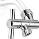 LUOGULIANG All Metal Adjustable Shower Head Extension Adapter, 360° Swivel Stainless Steel Showerhead Adapter for Fixed and Rain Showerhead, Chrome