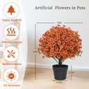 Aoutyers 24" Artificial Fall Potted Plants Outdoor, Faux Mums Flowers 2 Pcs