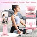 Auto Face Tracking Tripod 360 Rotating Cell Phone Photo and Video Kits Stand, No App, Camera Stand with Remote and Gesture Control, Rechargeable Smart Shooting Stand for Live Recording Tiktok, Pink