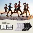 Sports running crew socks, shock-absorbing and blister-resistant sports socks, 1 pairs for women size 6-11