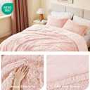 Intelligent Design Malea Shaggy Comforter Set, Long Faux Fur Cozy Down Alternative, Modern Casual Ultra Soft All Season Fluffy Bedding with Matching Sham, Full/Queen, Blush 3 Piece