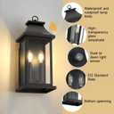 Large Outdoor Wall Lights, Dusk to Dawn Outdoor Lighting, Exterior Lighting Fixtures Wall Mount, Wall Sconce Light Outdoor Lanterns for Porch Garage, Black 18 Inch 2-Light, 2-Pack, 17.5 inch - 2 pack