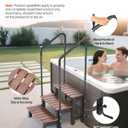 VEVOR Hot Tub Steps with Handrail, 3-Step Spa Outdoor Stairs, Heavy Duty 25.2 inch Wide Above-Ground/Inflatable Pool Step with 550 lbs Weight Capacity, Multi-Use for Porch, Patio, Deck, Trailers