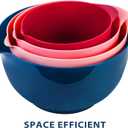 BoxedHome Classic Mixing Bowl Set, BPA Free Plastic, Microwave and Dishwasher Safe, 4.5 quarts (Pink/Blue)