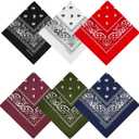 APIGANIZ 100% Cotton Bandanas, 21 x 21 inches, Set of 6