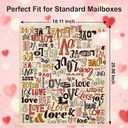 Valentine's Day Mailbox Covers Magnetic Standard Size 21x18 Inch Different Fonts of Love Valentine Mailbox Cover Waterproof Mail Box Wraps Post Letter Box Covers for Outdoor Garden Yard Decorations