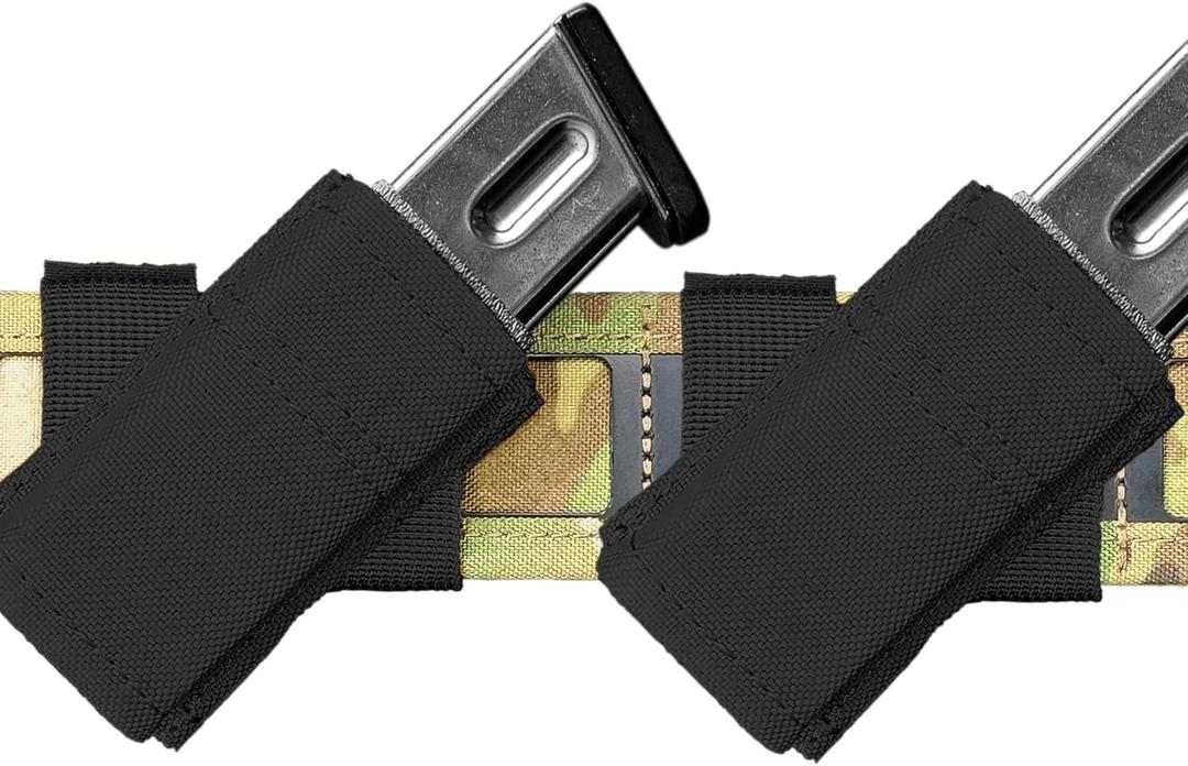 2 Pack 40 Angled Pistol Magazine Pouch Compatible MOLLE/Belt, Canted 9MM Mag Holder Easy Access, Universal Mag Holster for .40 Cal/ 45Acp S&W/Sig