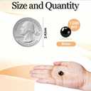 1300Pcs Black&Silver Vase Filler No Hole Pearl Beads, 8mm Art Plastic Beads Pearls for Crafting, Vase Filler for Centerpieces Wedding Party Decoration, Home Table Decor, DIY Crafts