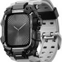 ULTIMAL Rugged Case with Band for Apple Watch 46mm,Compatible with Apple Watch Series 11/10, Military Grade Shockproof Bumper Cover for iWatch Tactical Band Men (46mm,Grey)