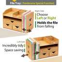 Pandorama Bamboo Desk Organizer Large - A4 Drawers & Adjustable File Holder, Fully Assembled Wood Desktop Storage for Kitchen, Bedroom, Bathroom, Study Room, 13.2