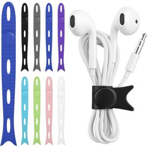 2 x 24-Pack Reusable Silicone Cable Ties  Fish Shape, 8 Bright Colors, 4.7 Adjustable Cord Organizers for Home, Office, Travel, Tech & Electronics Cable Management