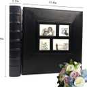 RECUTMS Self Adhesive Photo Album Scrapbook Album 60 Magnetic Double Sided Pages Leather Hardcover 13.3 x 13.4 (Inches) Large Leather Family Photo Albums with Sticky Page(Brown)