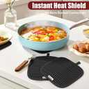 Oven Mitts and Pot Holder Sets with Silicone Grip, 500F Heat Resistant-6 Pack Dishcloth/Dish Towels for Kitchen 100% Cotton-Value Kitchen Essentials for Cooking, Baking, Grilling-Black