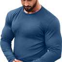 COOFANDY Men 2 Pack Muscle Fitted T Shirt Gym Workout Athletic Long Sleeves Tee (XL)